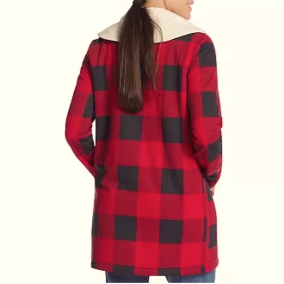 Eddie Bauer Plaid Sherpa Lined Cardigan Size M - Picture 3 of 3